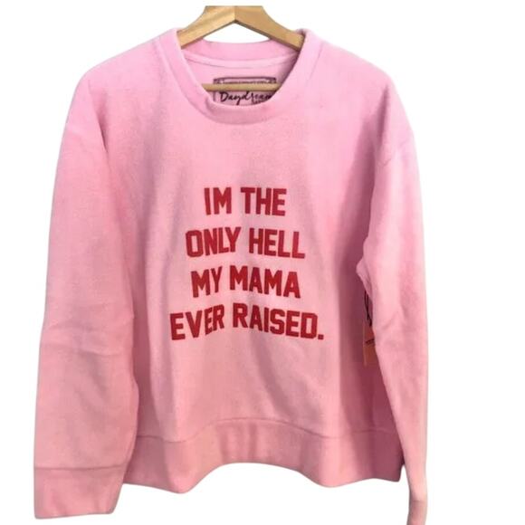 (S) NWT Daydream Nation The Only Hell Fleece Pullover Pink Small - Picture 5 of 8